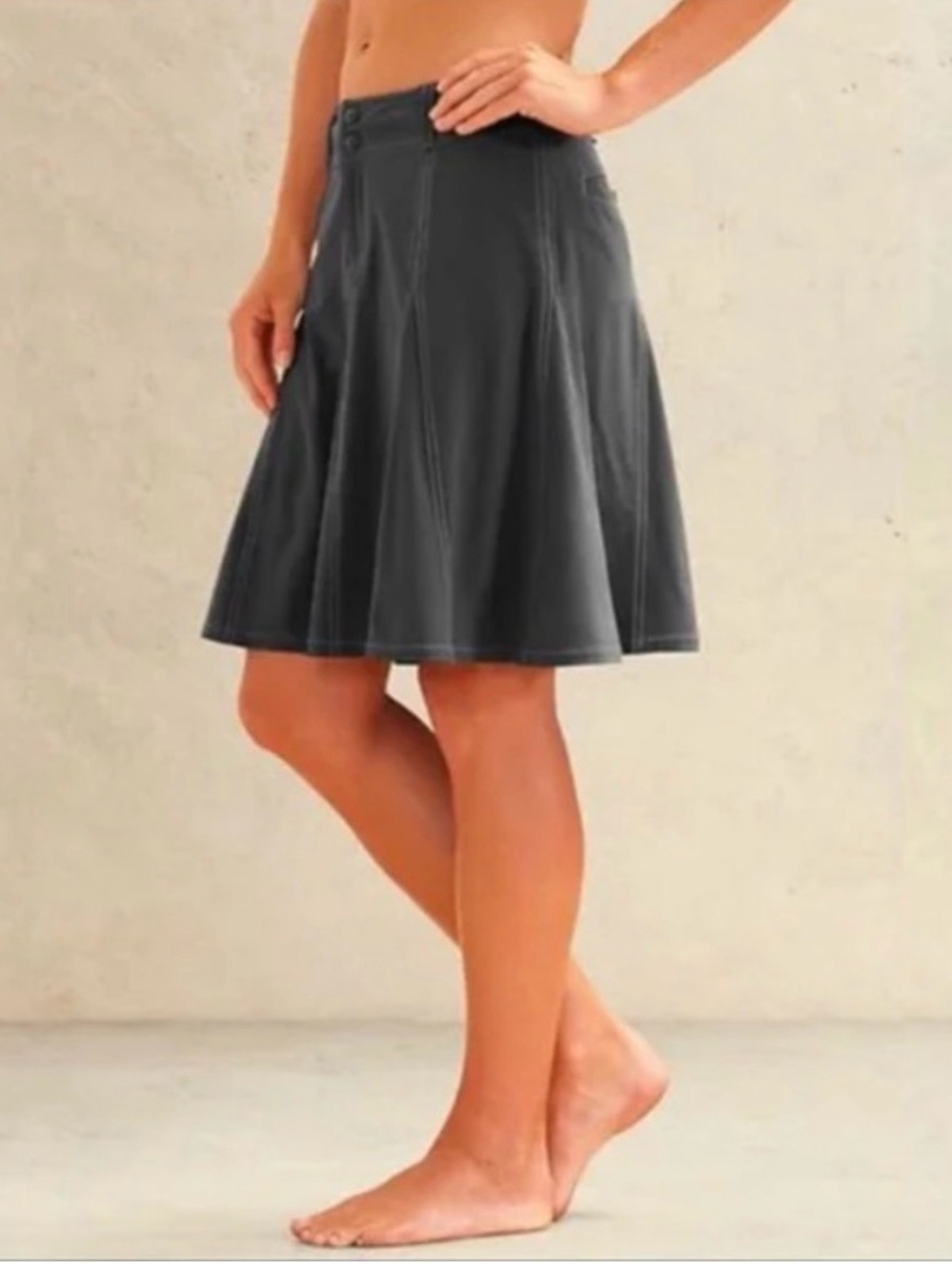 Athleta Dark Gray A-Line Knee Skirt